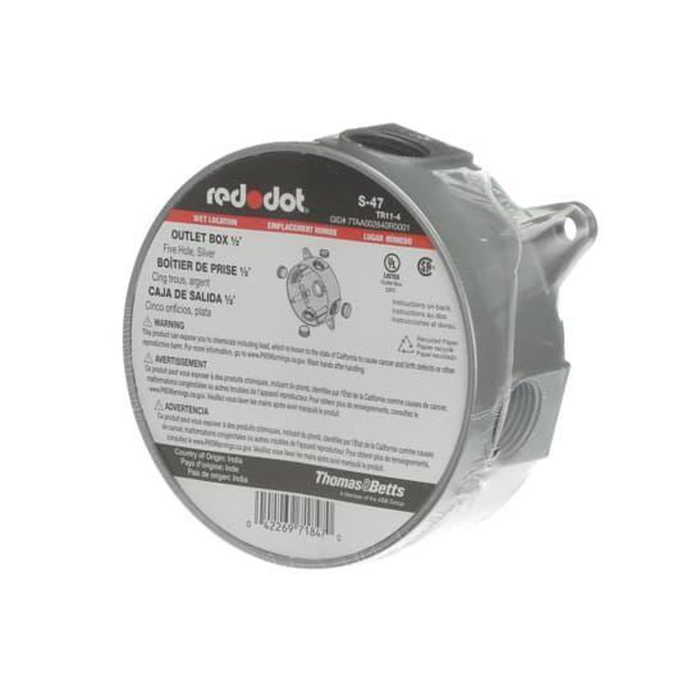 S-47 RED 4-IN RND WP BOX 5 1/2HUB..