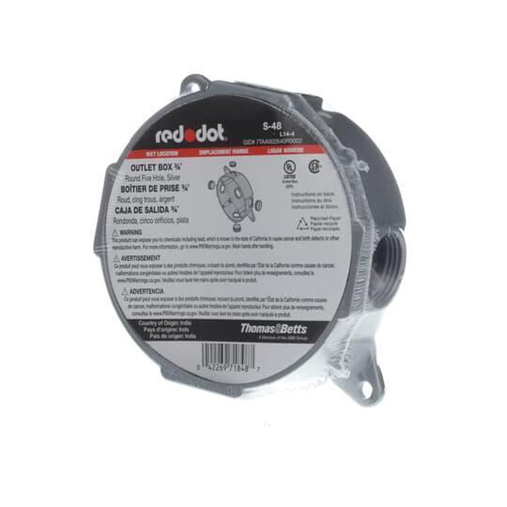 S-48 RED 4-IN RD WP BOX 5-3/4