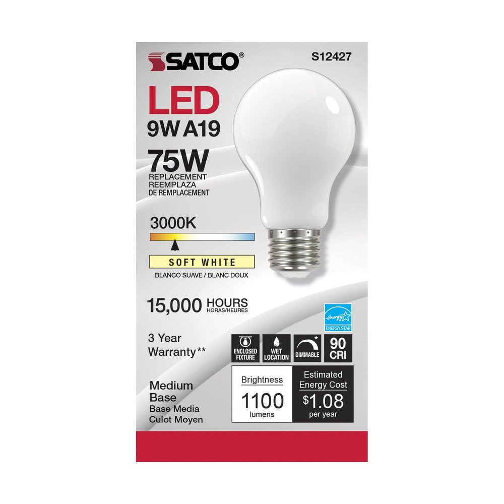 S12427 SATCO 11 WATT LED A19 SOFT
