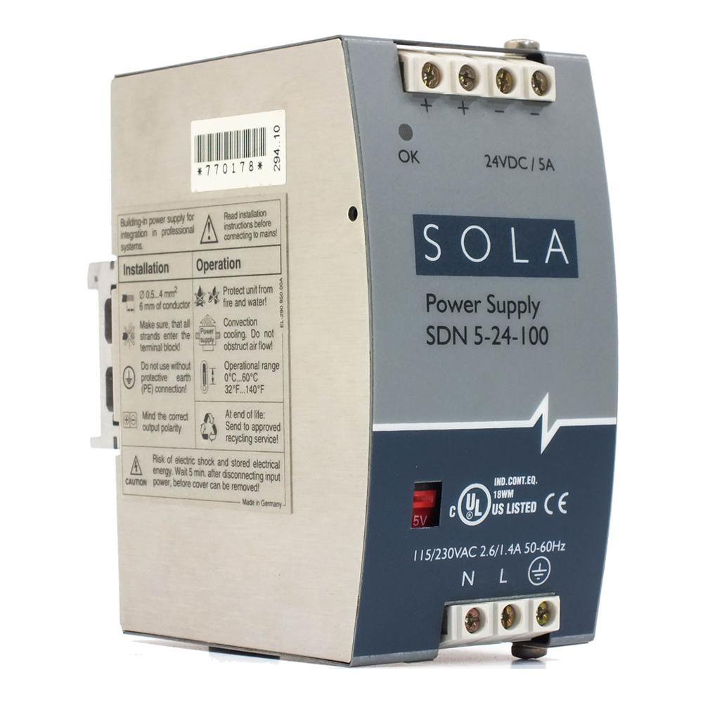 SDN5-24-100P SOLA 5A DIN RAIL MT