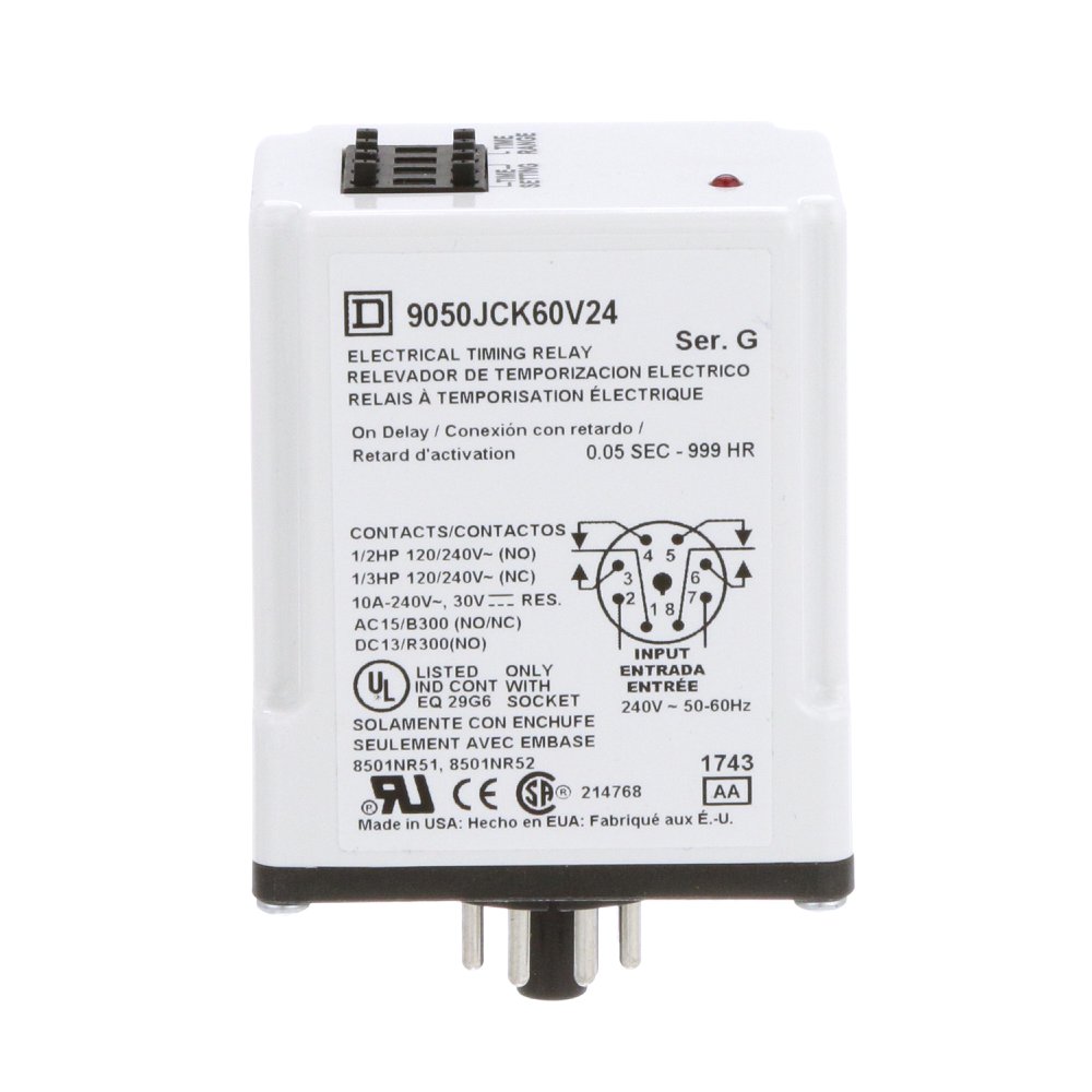 9050JCK60V24 SQD TIMER RELAY 240VAC