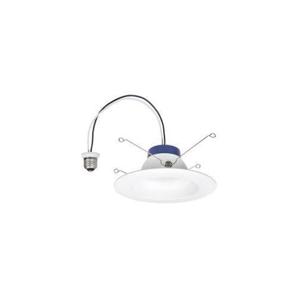 LED/RT/5/6/625/830/RP 74401 SYLVANIA 625LM 3000K LED 2 PACK RECESSED DOWNLIGHT KIT REPLACING UP TO 60W INCANDESCENT SUITABLE FOR 5IN AND 6IN CANS. MEDIUM BASE SOCKET ADAPTOR INCLUDED. INTEGRATED WHITE TRIM. 04613574401