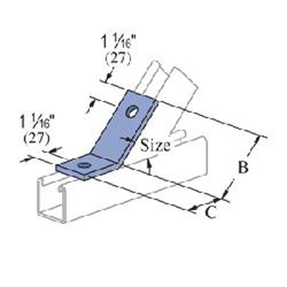 P1546-HG UNISTRUT 45D HG ANGULAR