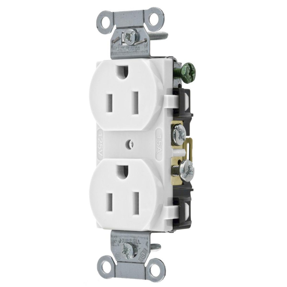 CR15WHI HUB 15A WHITE DUPLEX