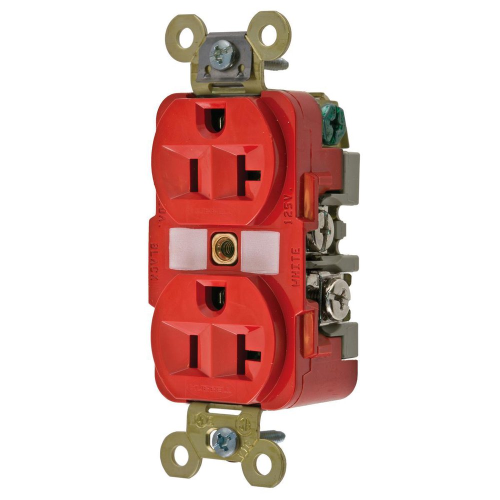 HBL5362R HUB 20A 125V RED DPLX RCPT