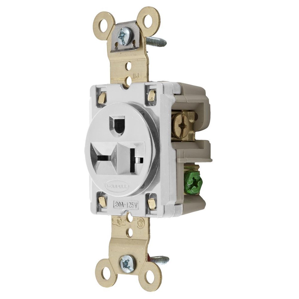 HBL5461W HUB 20A 250V WHITE SGL