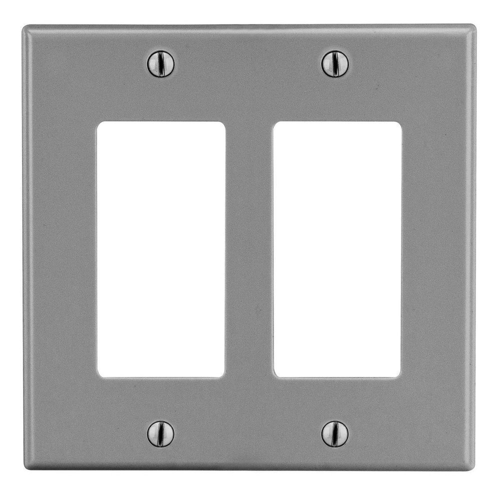 P262GY HUBBELL WALLPLATE 2-G 2)