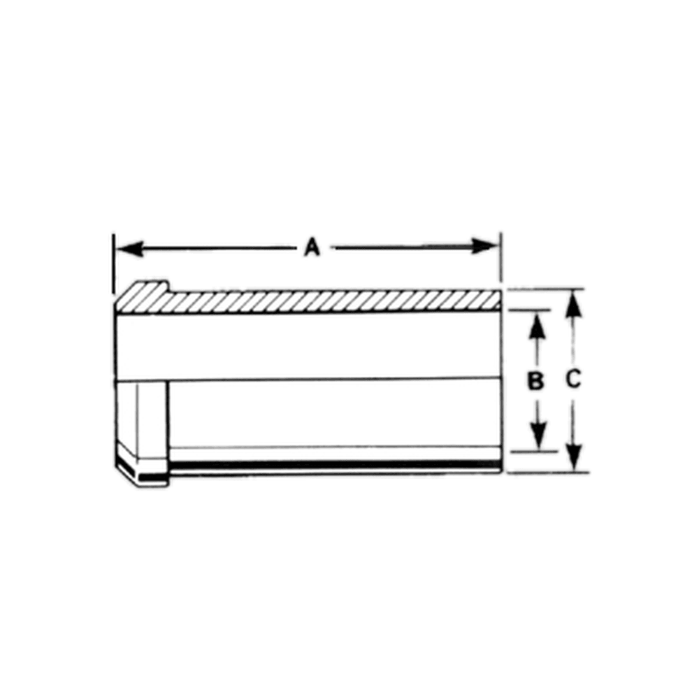 344125W 14W 2 1/2" FERRULE TANK SPUD BEVEL SEAT