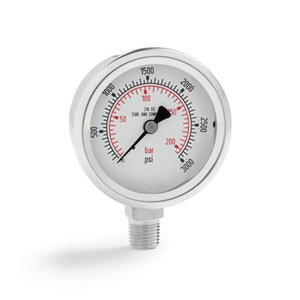 ST-0026 RALSTON WIKA 232.53 2.5 3000 PSI/ 200 BAR GAGURE 1/4" MNPT LOWER MOUNT