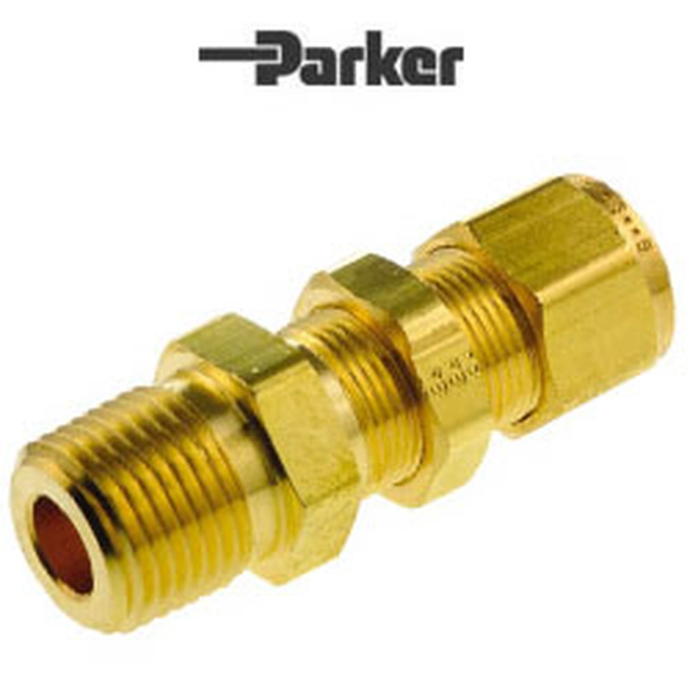 4-6 FH2BZ-B-ZYF-BZP 1/4 CPI BRASS MALE BULKHEAD CONNECTOR