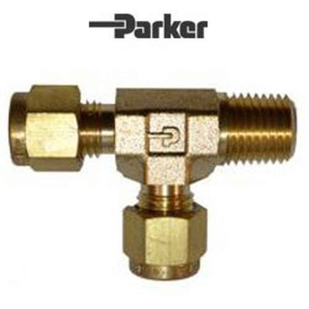 2-2-2 RBZ-B-C3 1/8 PARKER CPI BRASS MALE RUN TEE