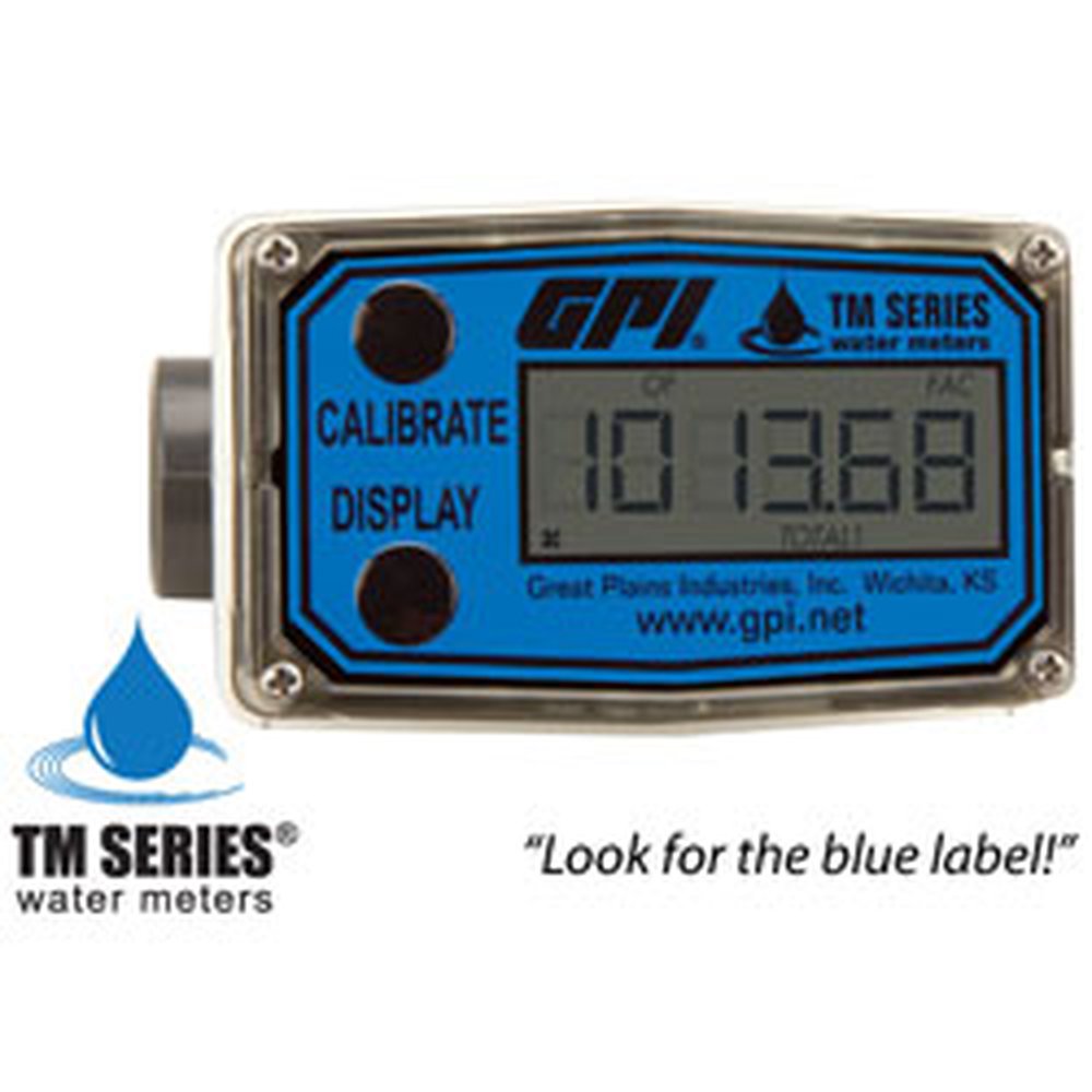 3/4 TM-075 SPIGOT TMI TM WATER METER, 2-20 GPM, PVC