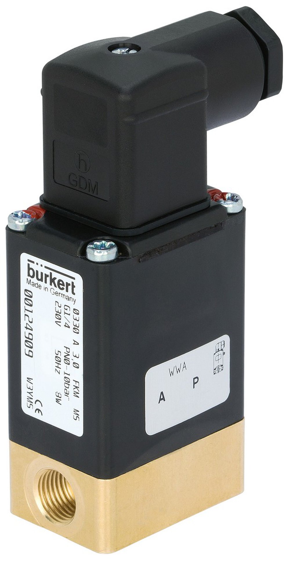 327514 BURKERT 0330-E-03,0-FF-MS-NM82-024/DC-08 330 3/3 WAY UNIVERSAL 3,0MM 1/8 FPM BRS NPT 1/4 24VDC 8 WATT