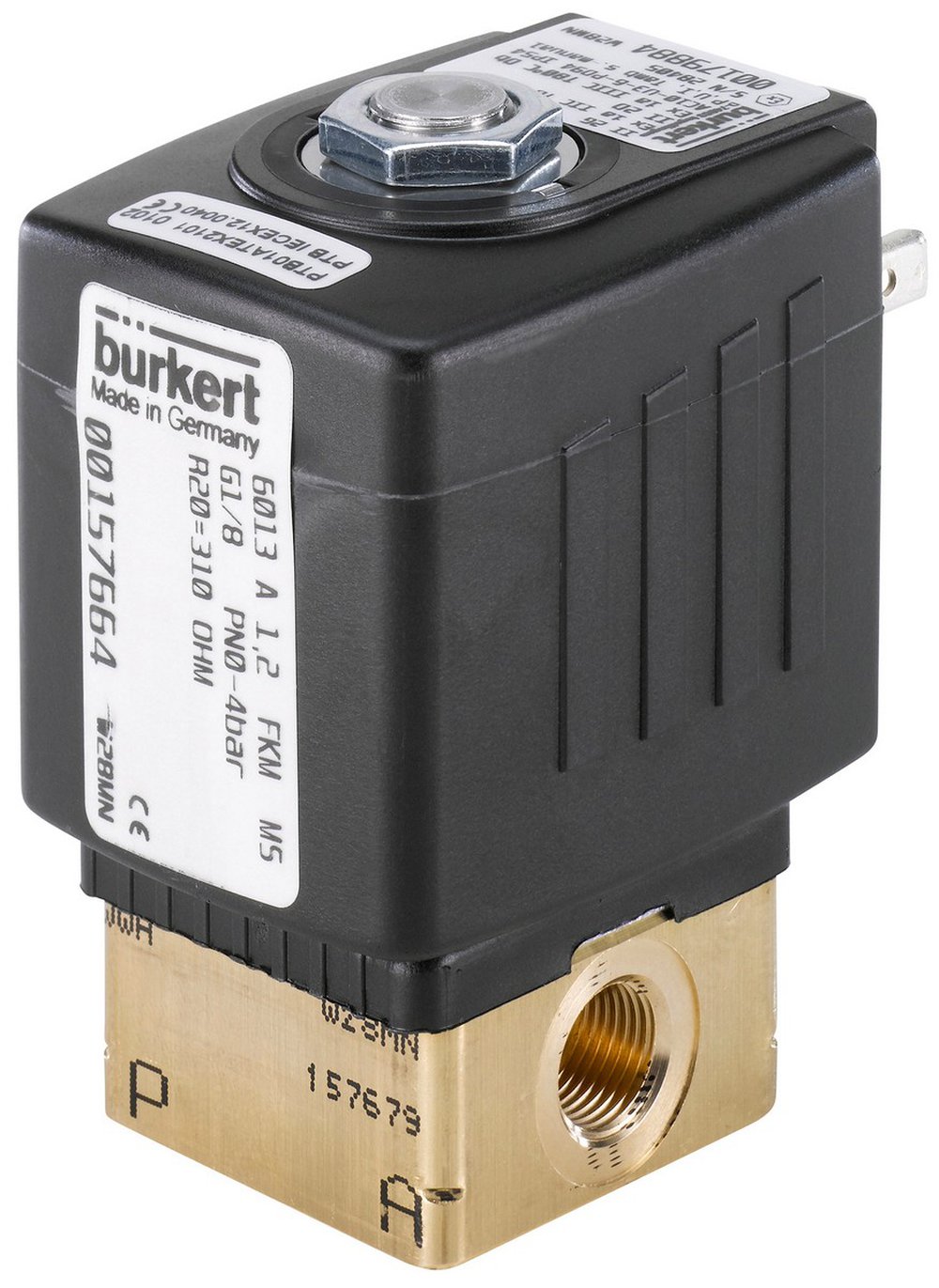 332773 BURKERT 6013-A03,0FFMSNM82-5-024/DC-08 6013 NC 2/2 WAY 3,0MM 1/8 FKM BRS NPT 1/4 32MM 24VDC 8 WATT