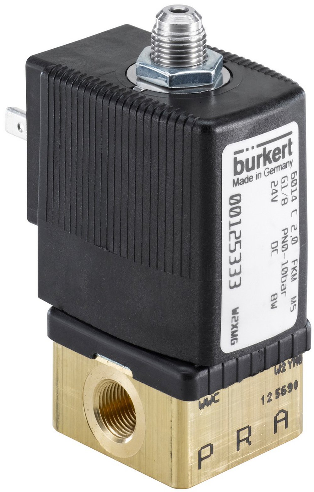 332741 BURKERT 6014-C02,0FFVANM82-5-024/DC-08 6014 NC 2MM 5/64 FPM SS 316L NPT 1/4 32MM 24VDC 8 WATT