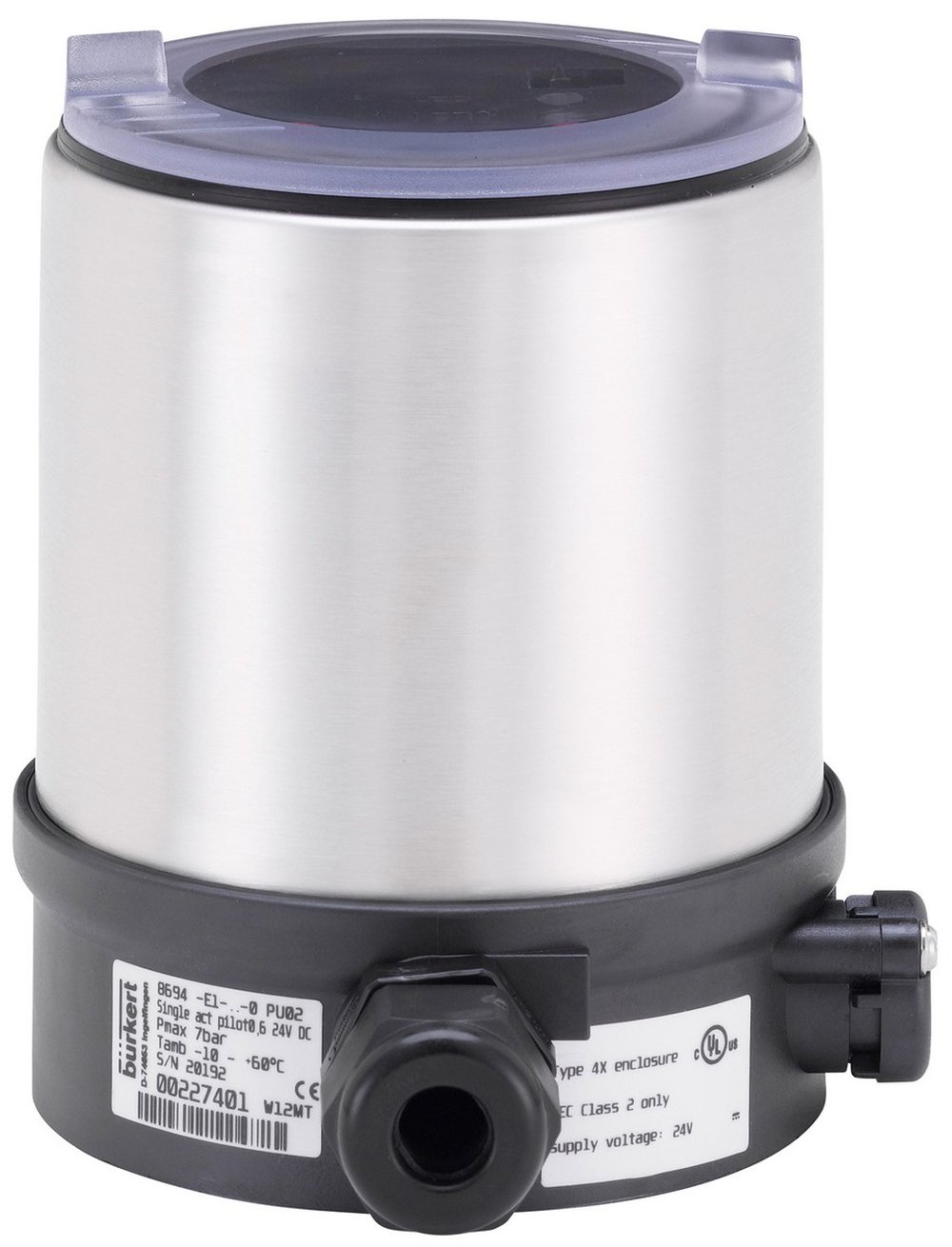 323260 BURKERT 8694-E2-00-FA05-E-A-MP-GW-0-E-0-L 8694 SINGLE ACTING DN 2,5 INTERFACE ELEMENT-TOP CONTROL AND REMOTE SENSOR TO CLASSIC- OR 3RD PARTY ACTUATOR 24VDC CURRENT SIGNAL 4-2MA MP MULTIPOLE G 1/8 SS 1 BINARY INPUT + 1 ANALOG OUTPUT SERVICE-B S