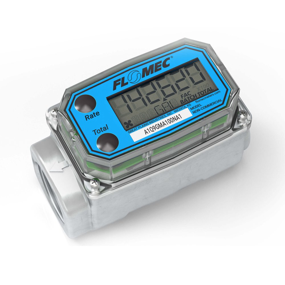 A1Q9GMA100NA1 GPI A1 SERIES TURBINE METER LOCAL COMPUTER W/DISPLAY, METER MOUNTED 2 BUTTON, CALIBRATION GALLONS PER MINUTE, TURBINE 1" ALUMINUM FNPT, WITH FM, ATEX & IEC APPROVAL FOR HAZARDOUS AREA