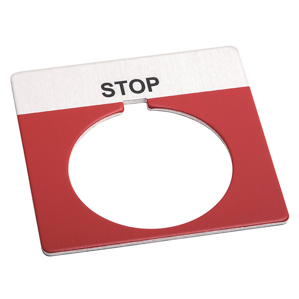 800T-X550 AB NAMEPLATE STOP RED