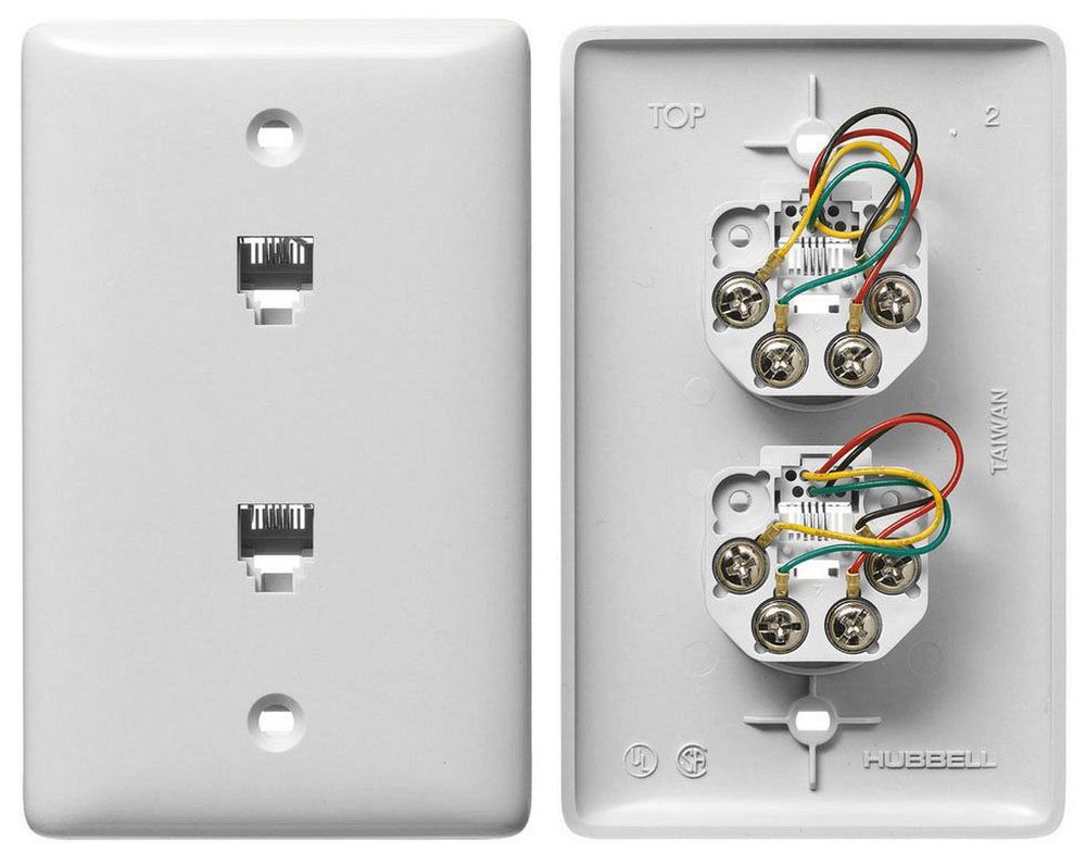 NS745W HUBBELL 6POS 4C WHT TEL WL