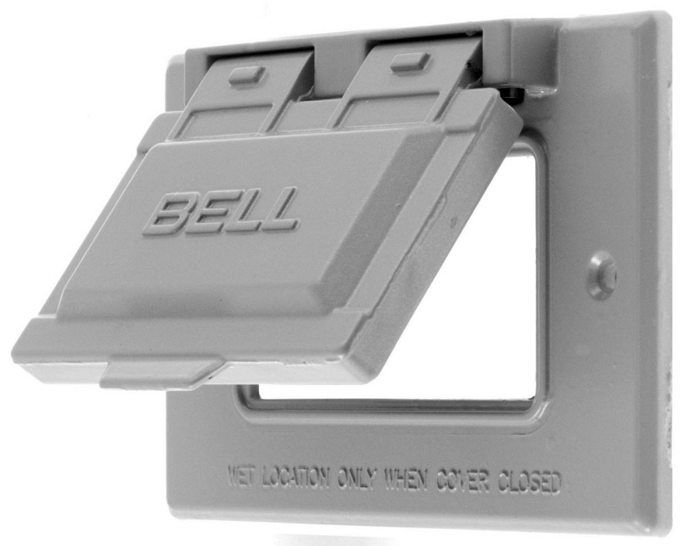 RW51020 HUBBELL WP COVER, 1G HORZ, 1) RECT OPG, GRAY 88377811946