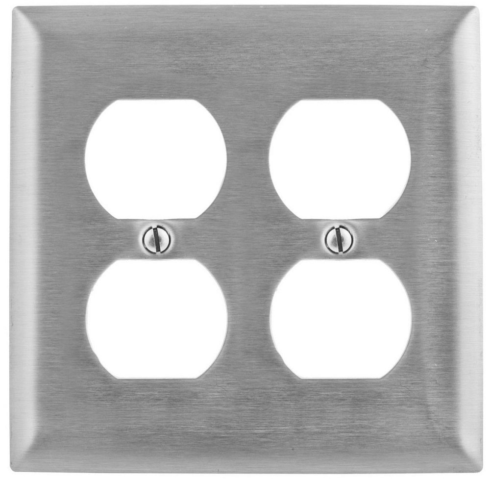 SS82L HUBBELL WALL PLATE 2-G DUP