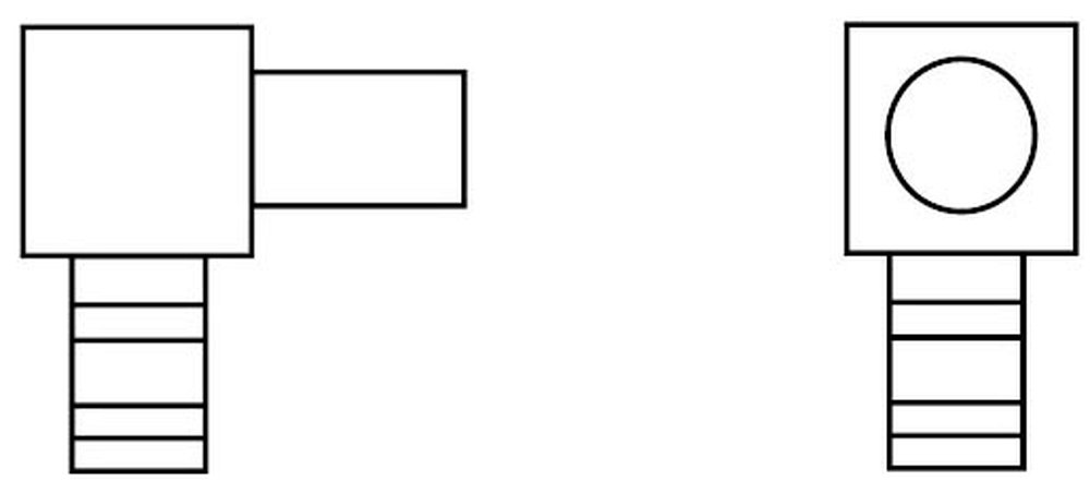 MD6M-3 T-B NO6AWG MALE BODY SIZE
