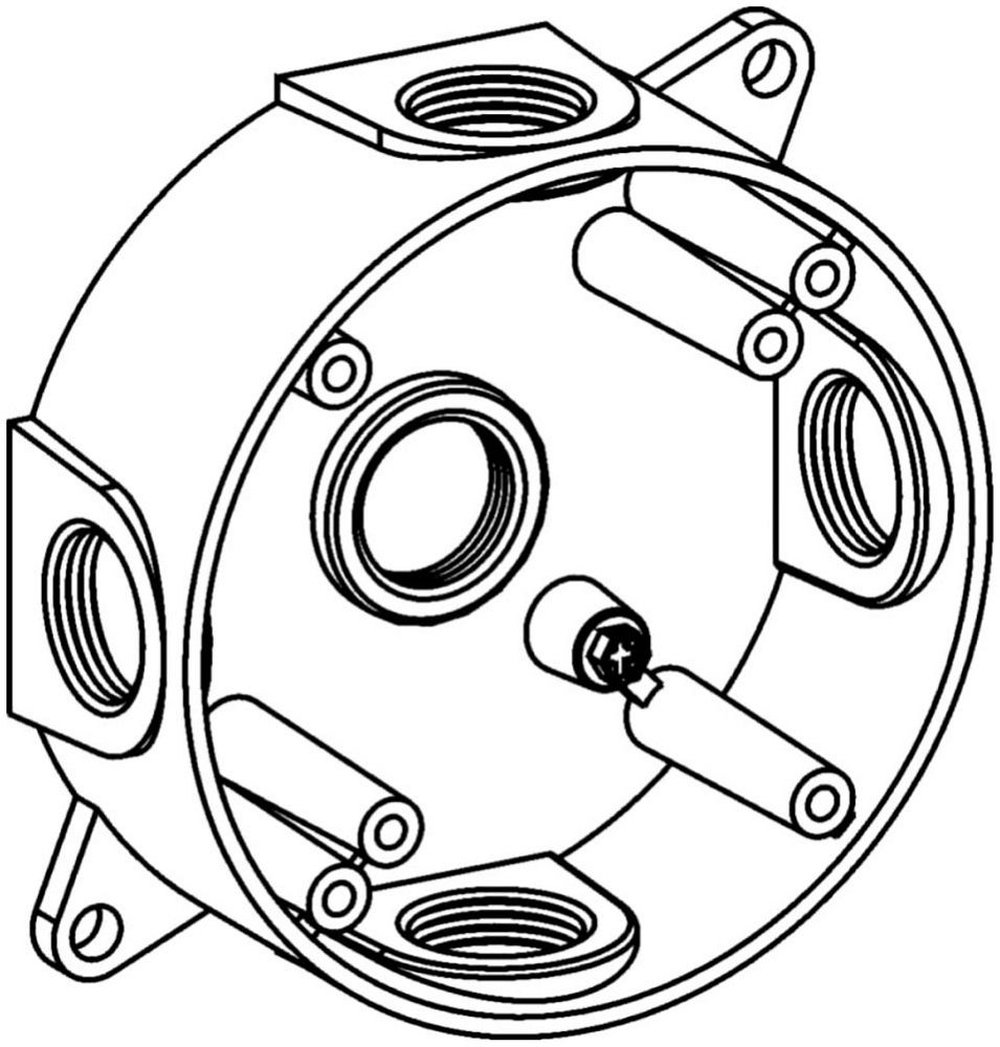 RB50-5 ORBIT WP 4IN RND GRY BOX