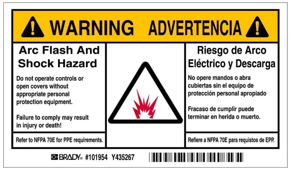 102311 BRADY B302 3.5X6 BKORGRD/W