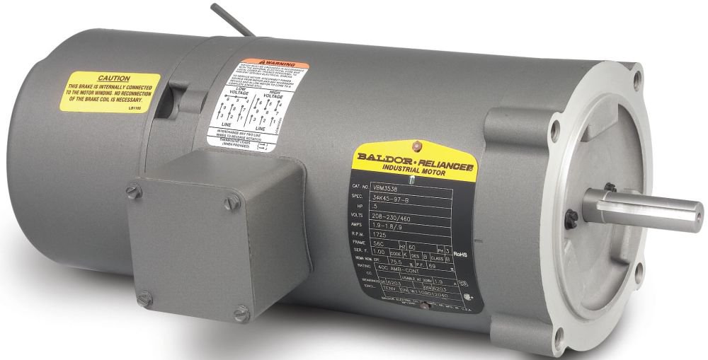 VBM3542 BALDOR 3PH 3/4HP BRAKE MTR
