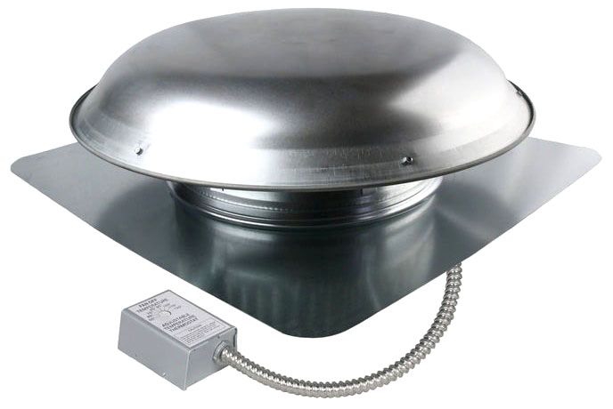 MasterFlow 1000 CFM Attic Fan – Galvanized Steel Roof Mount Vent With Thermostat