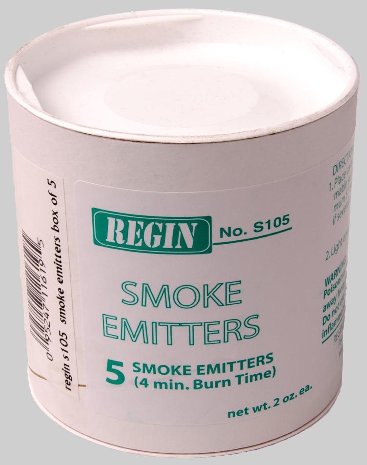 Regin S105 Smoke Emitter Cartridge, 5-Pack – 4 Minute, 2500 Cu Ft – HVAC Tester, Free Shipping
